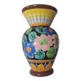 Vintage ceramic vase with relief floral design - Cerazur Monaco