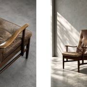 Vintage MidCentury Danish Beech&Leather High Armchair from Farstrup Møbler