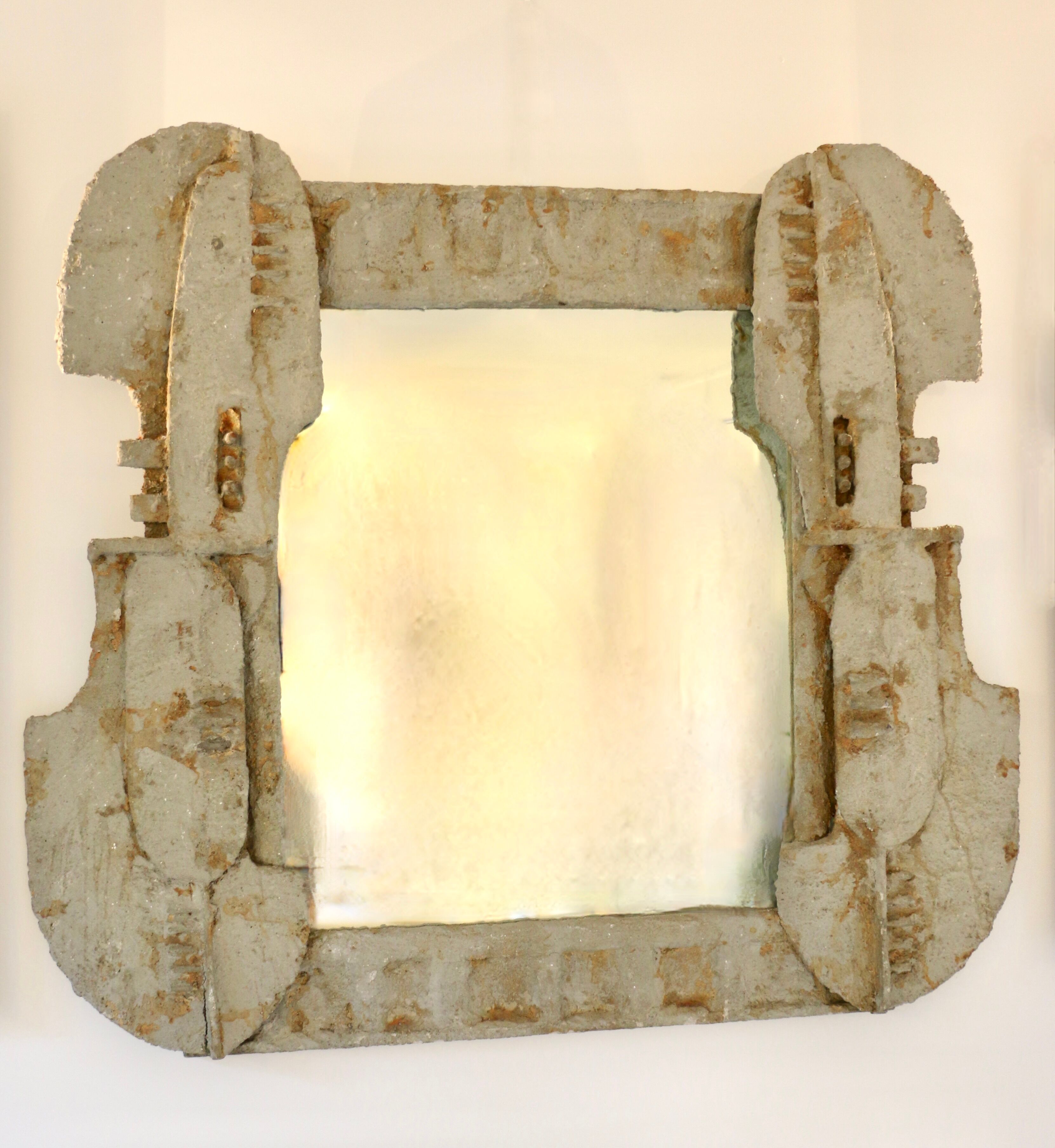 A wooden and plaster mirror, Italy 1960s.