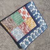 Retro colorful fleece bedspread