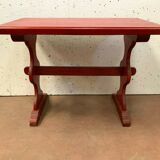 Table de bistrot ou jardin en sapin patiné XX siècle