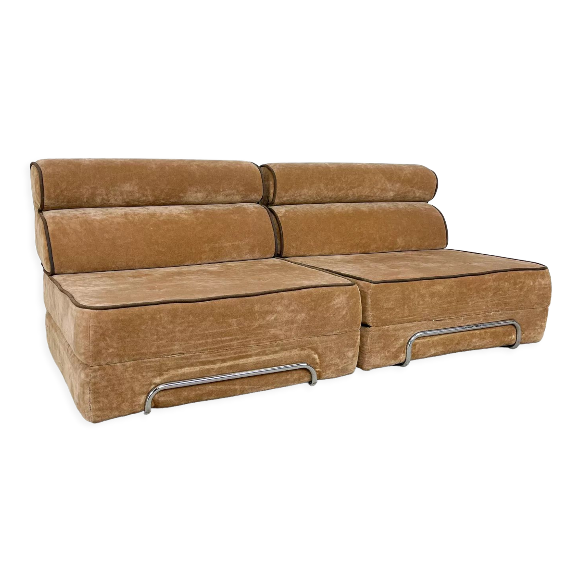 Vintage velvet two seater daybed design sleeper sofa