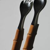 Vintage bamboo salad cutlery