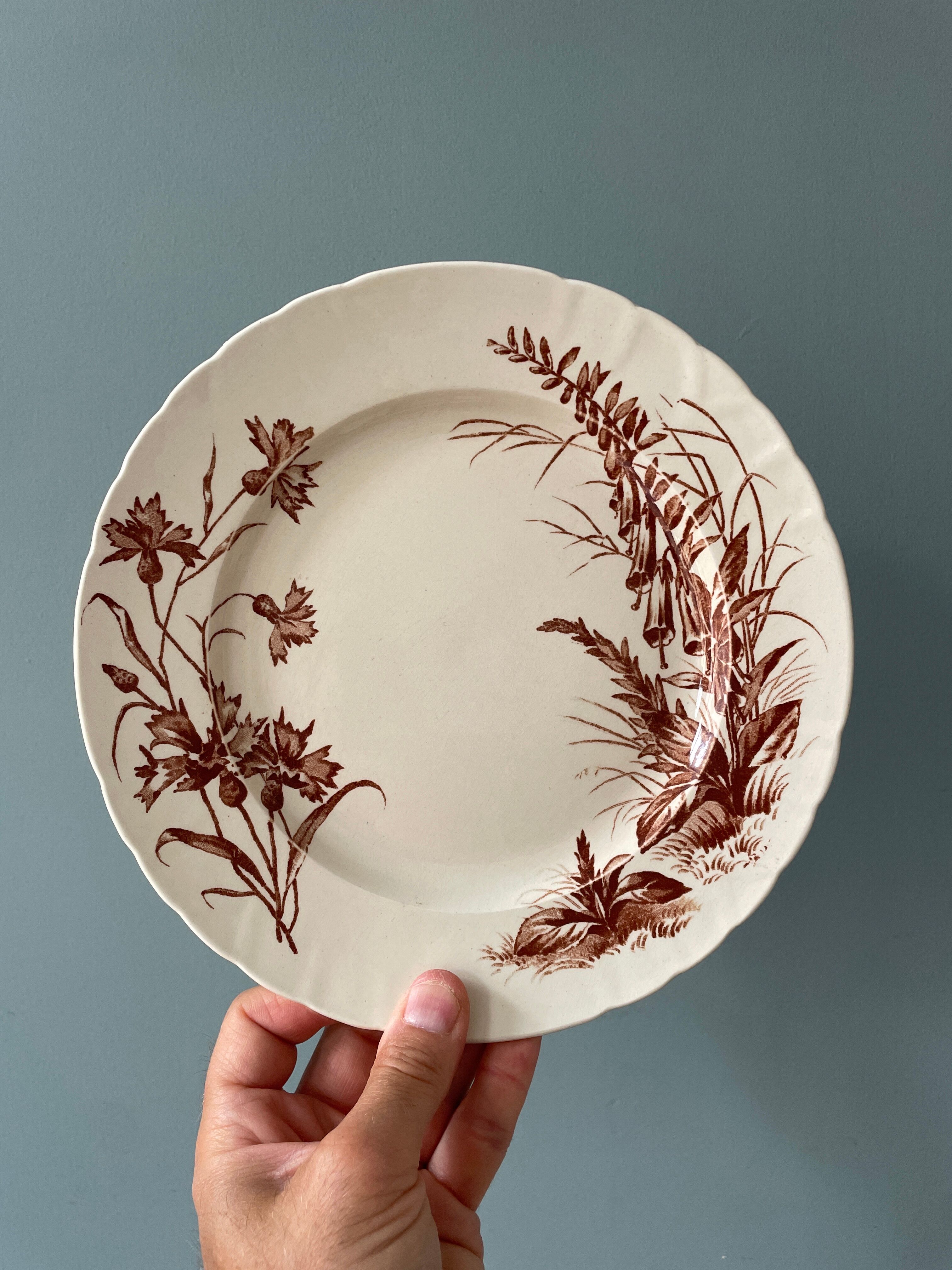 Lot de 2 assiettes Terre De Fer service « Flore »