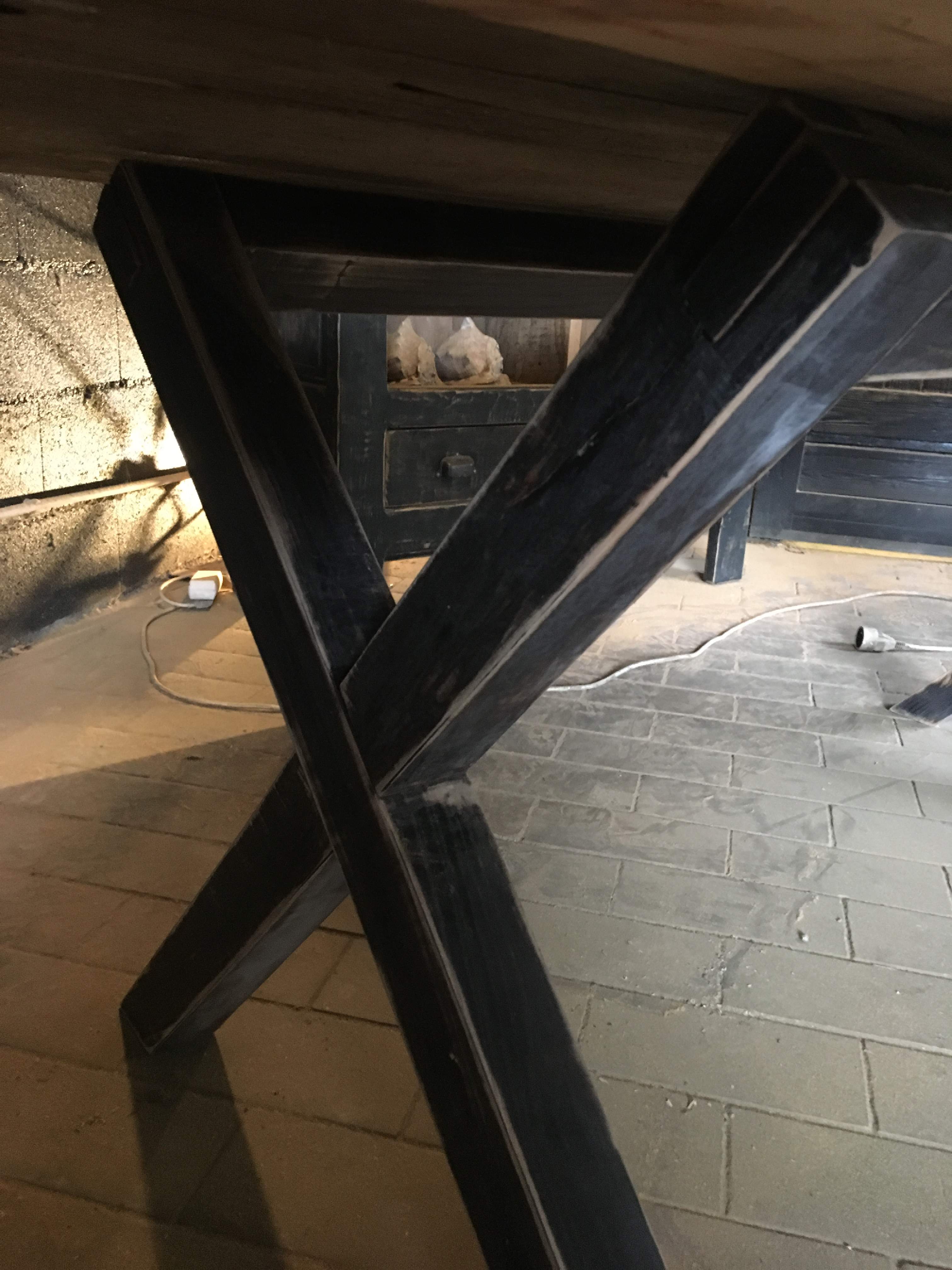 Large artisanal solid wood table