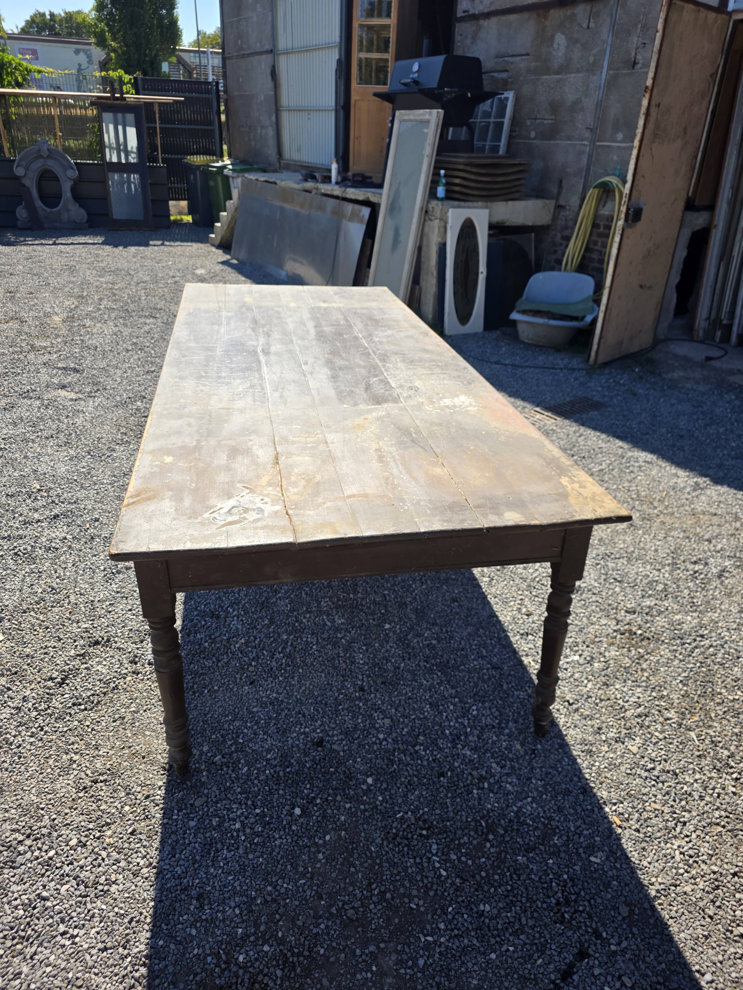 Table de ferme ancienne XXL , 268 × 110cm