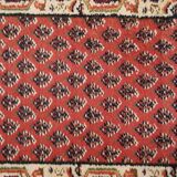 Tapis vintage fait main Indo-Seraband en laine rouge (62cm x 90cm)