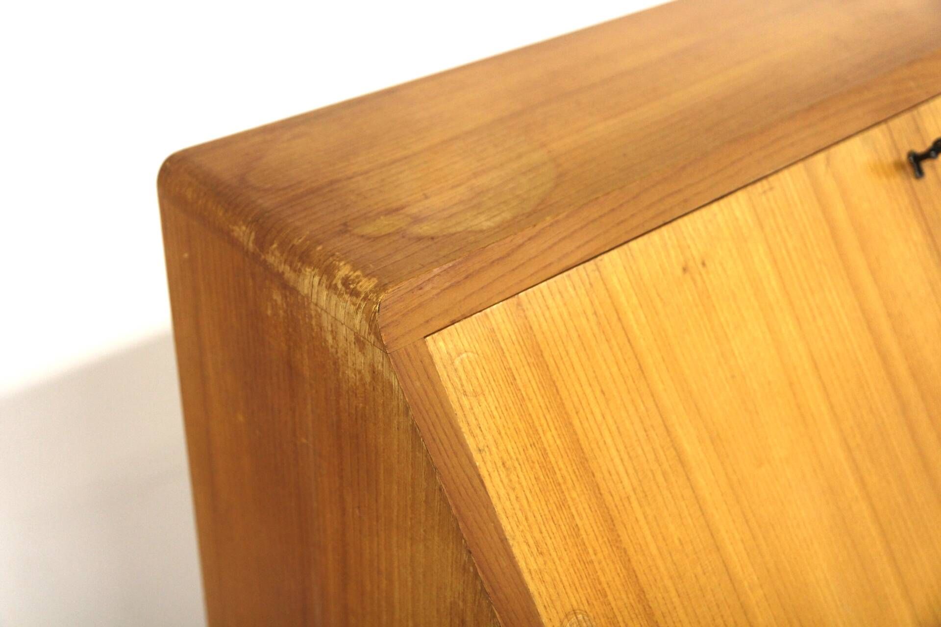 Scandinavian secretary in elm, Swedish modern, Sweden, 1940.