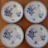 4 dessert plates U&C Sarreguemines, Flore model