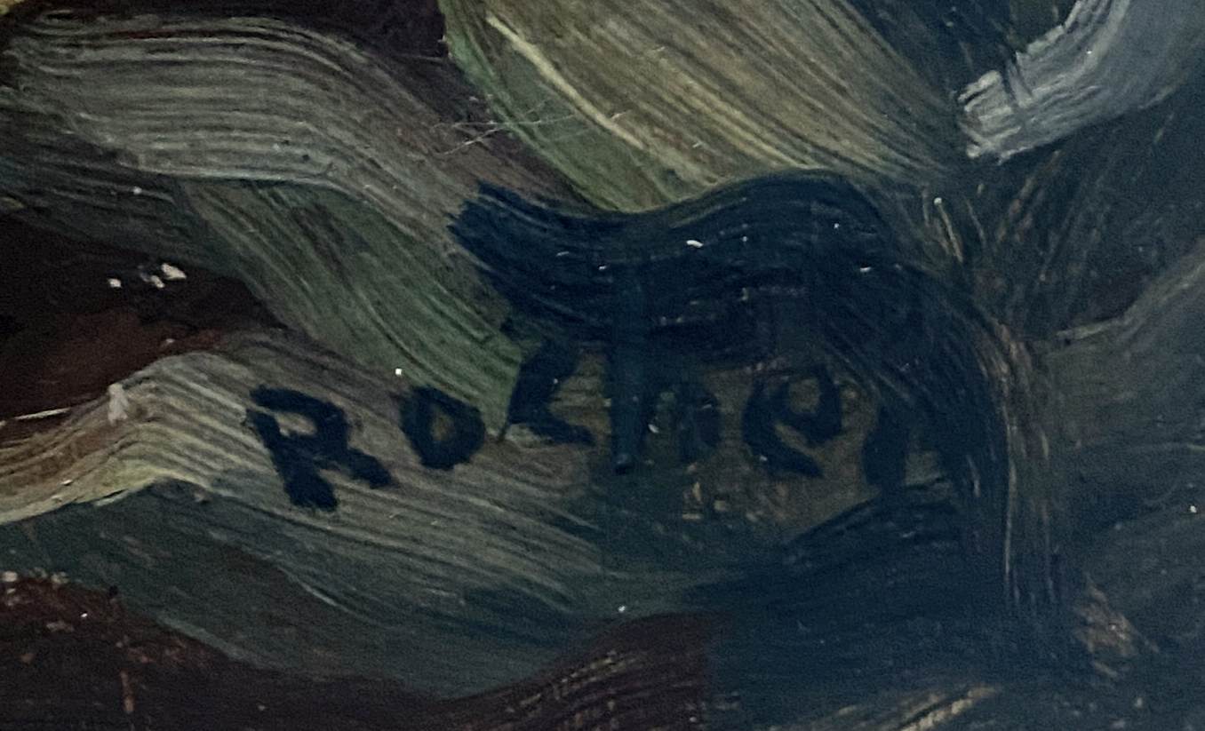 Painting hsp "l'annonce faire à marie" maurice rocher (1918-1995) + cadre