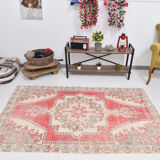 4x7 anatolian handmade vintage rug 215x138cm