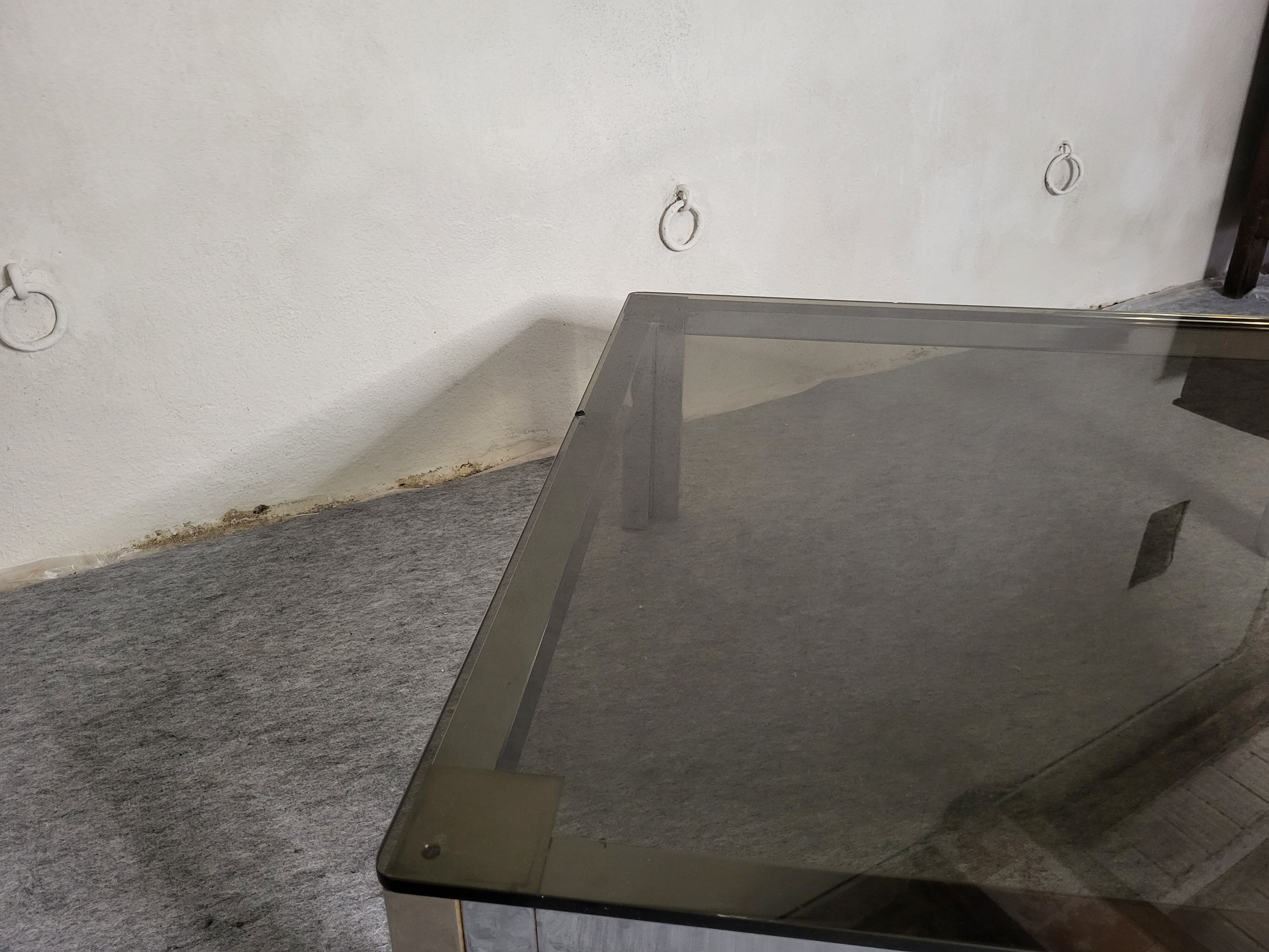 Coffee table 70s smoked glass