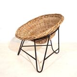 Set of 2 wicker pod chairs from the 60s