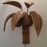 pair of rattan palm sconces