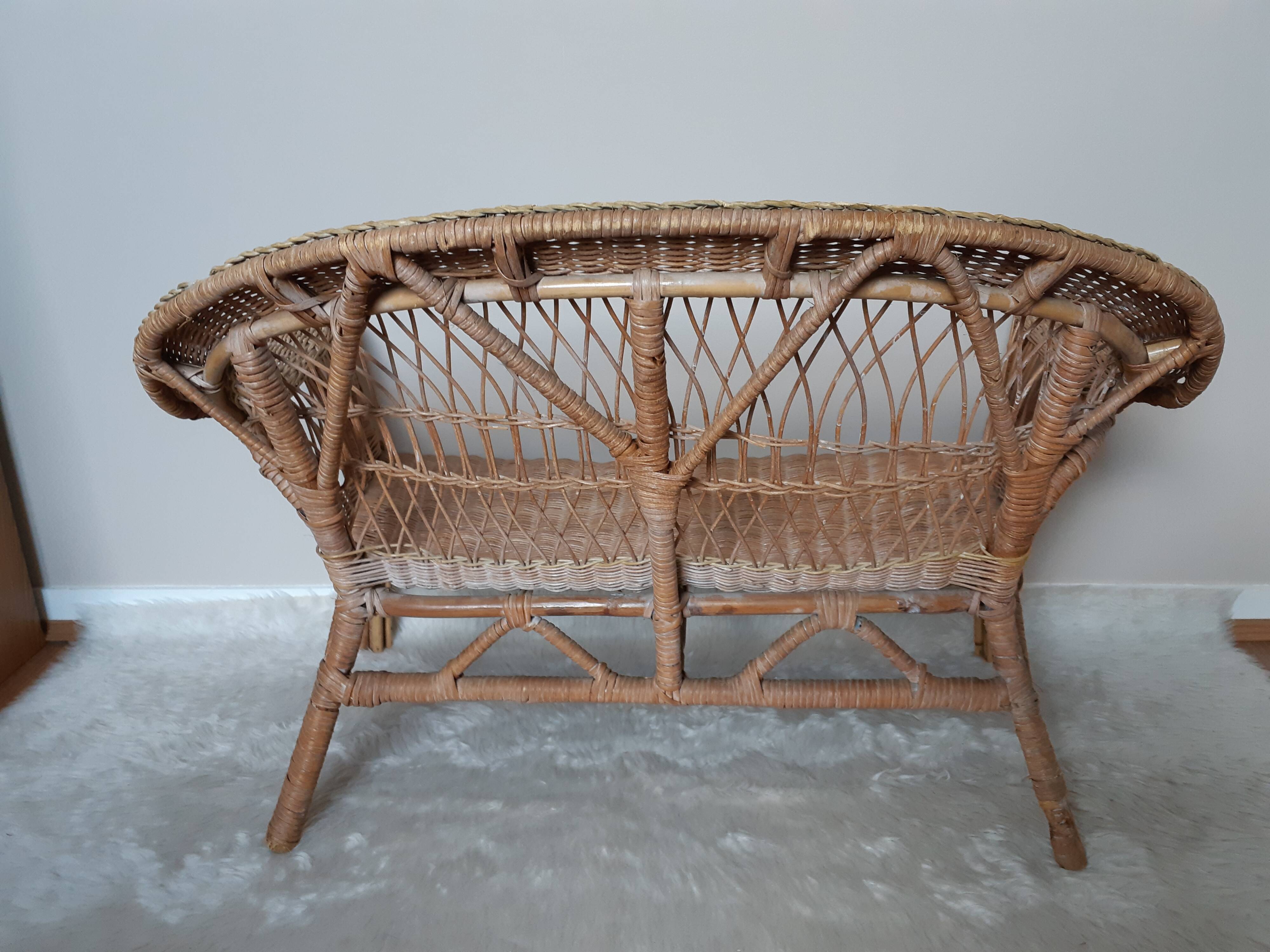 Childrens rattan sofa