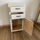 Meuble blanc 2 tiroirs & 1 porte