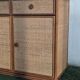 Vintage 1980s rattan sideboard by Roche Bobois