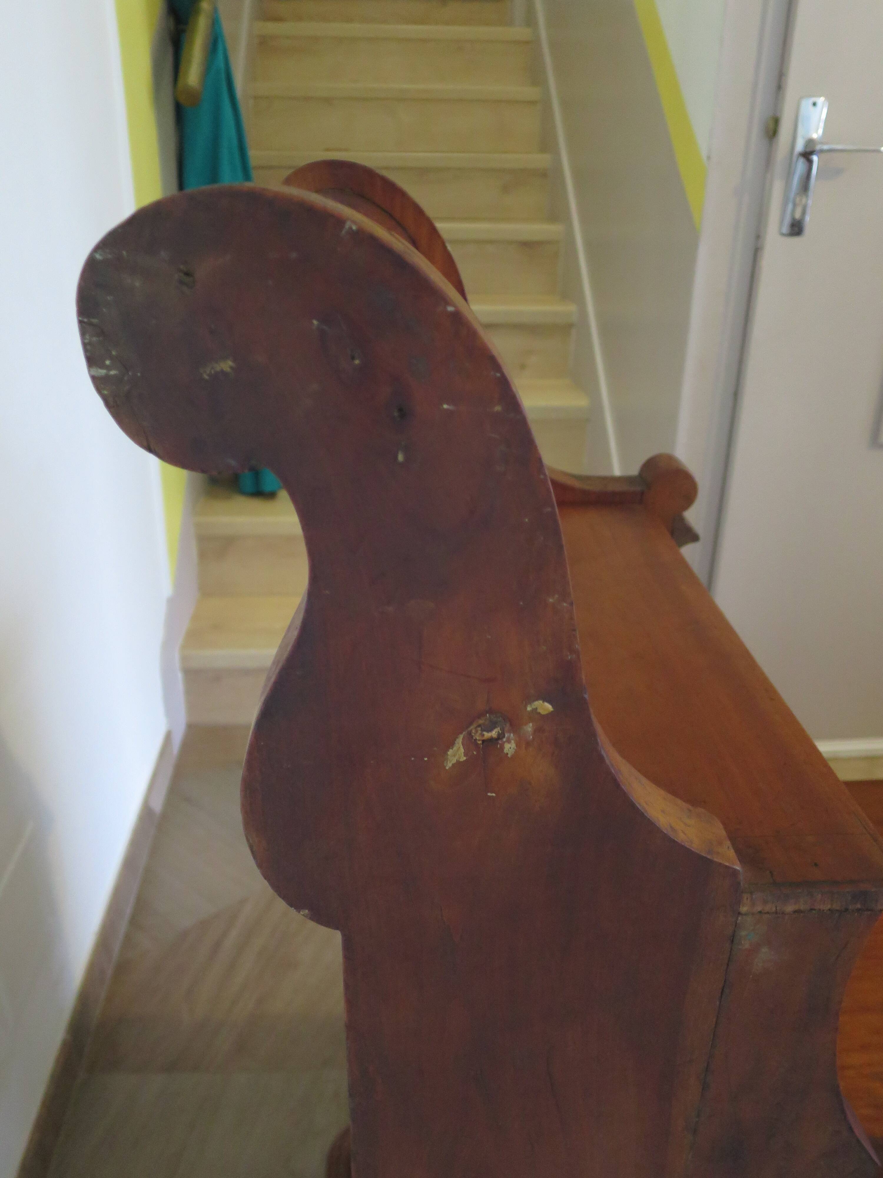 Antique trunk bench - Louis Philippe style - trunk seat - solid wood