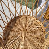 Vintage braided wicker armchair