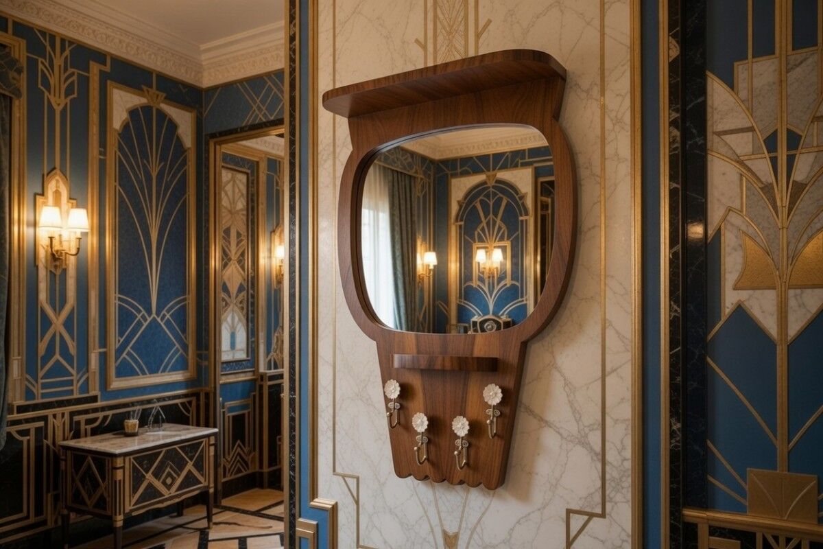 Art Deco mirror wardrobe, Poland, 1940s