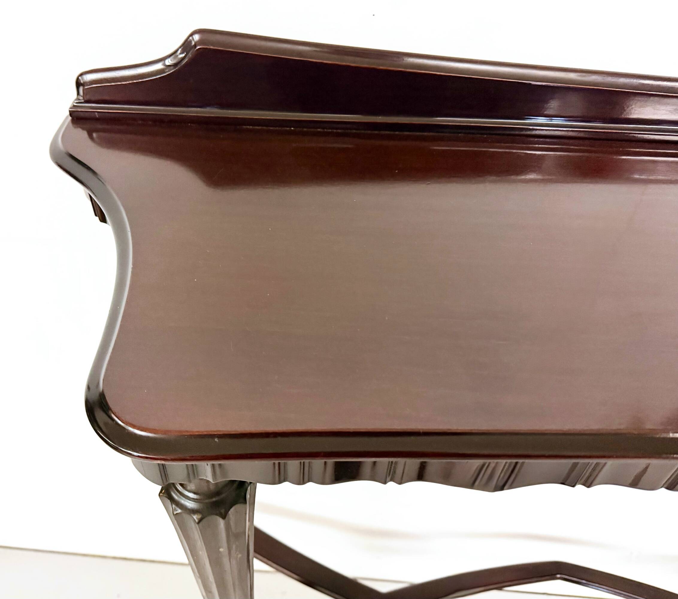 Ebonized Beech Console Table, Vintage 1960s Italian Design, Excellent