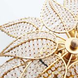 Brass and crystal flush mount ceiling or wall light by Palwa