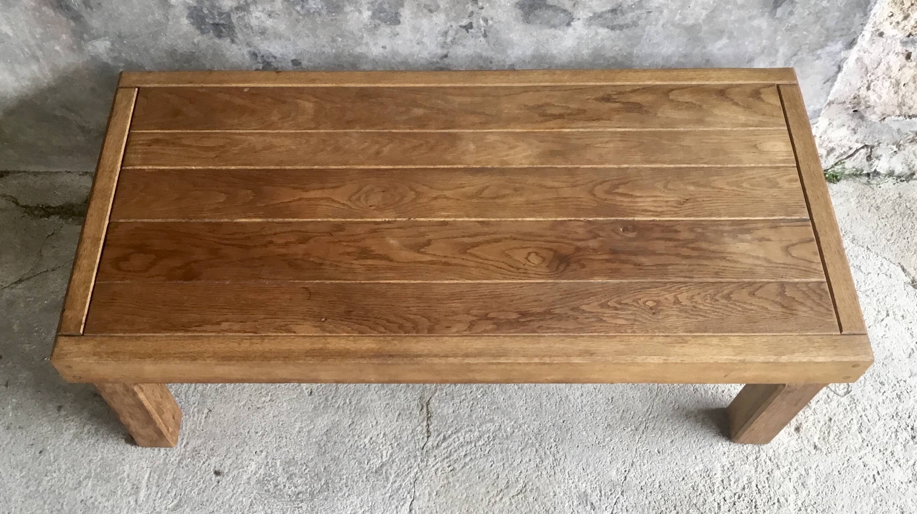 Brutalist rectangular coffee table - vintage 1960s