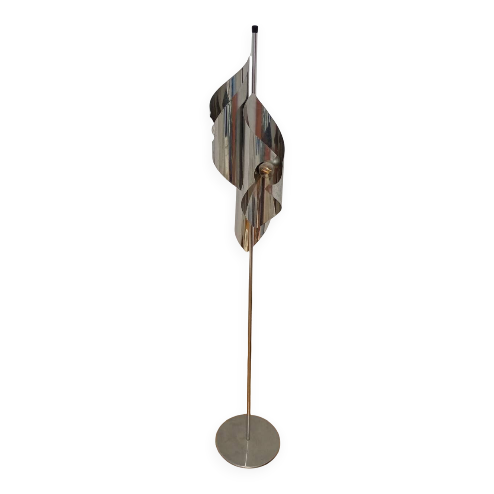 Space Age vintage floor lamp in chrome metal – 1970s