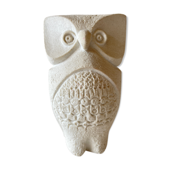 Stone owl Marbell Art year 70 , paper press