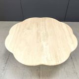 Vintage flower shaped travertine coffee table, 1970s