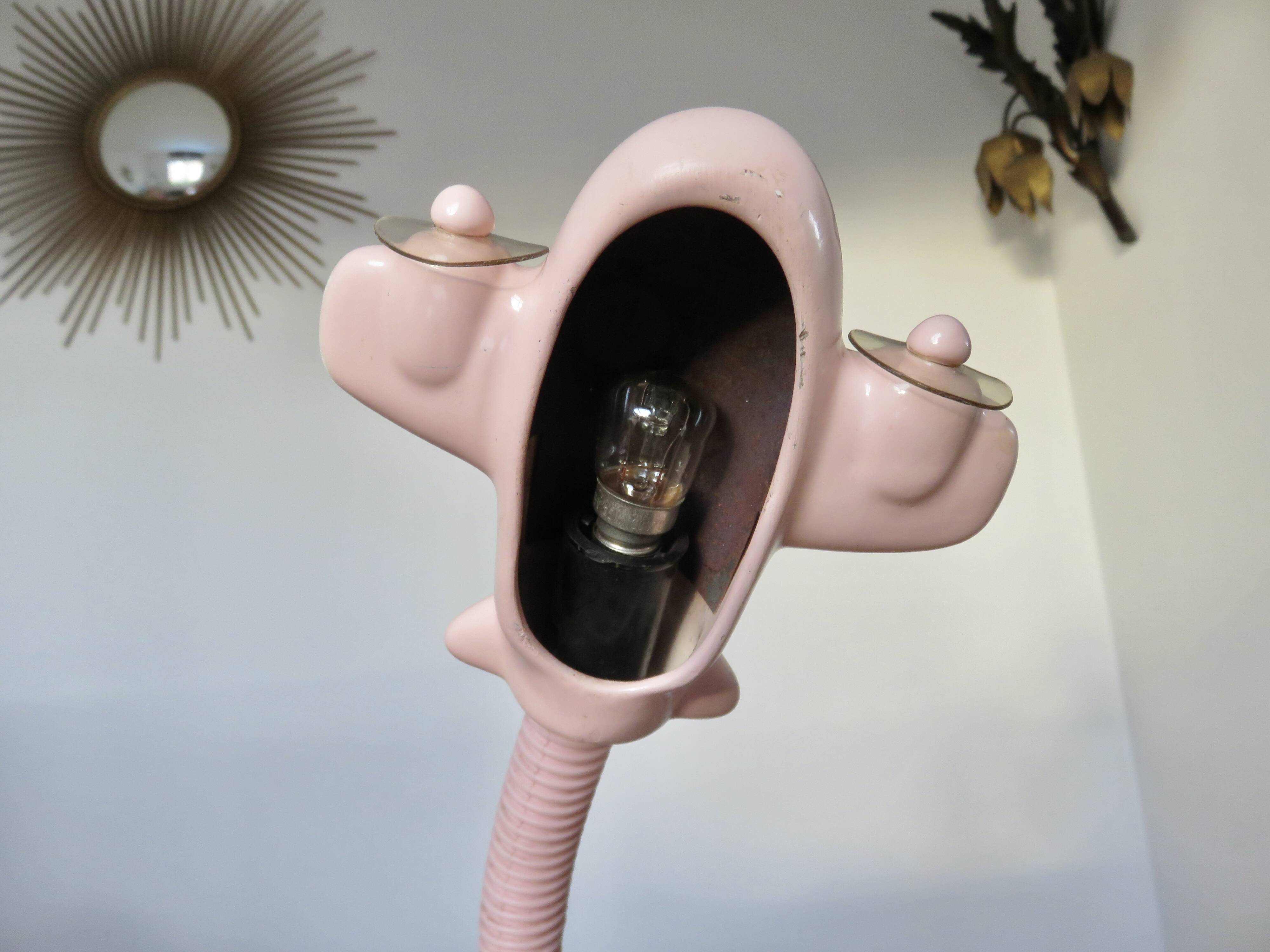 Pink ceramic “airplane” lamp from the 80s
