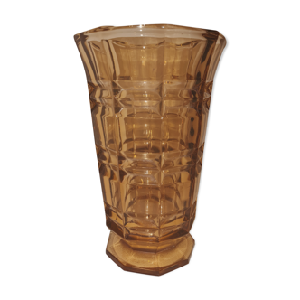 Vintage faceted glass vase 1950