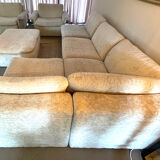 Modular corner sofa white pluche 7 elements
