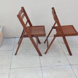 2 vintage wooden folding chairs from the 50s Romania
