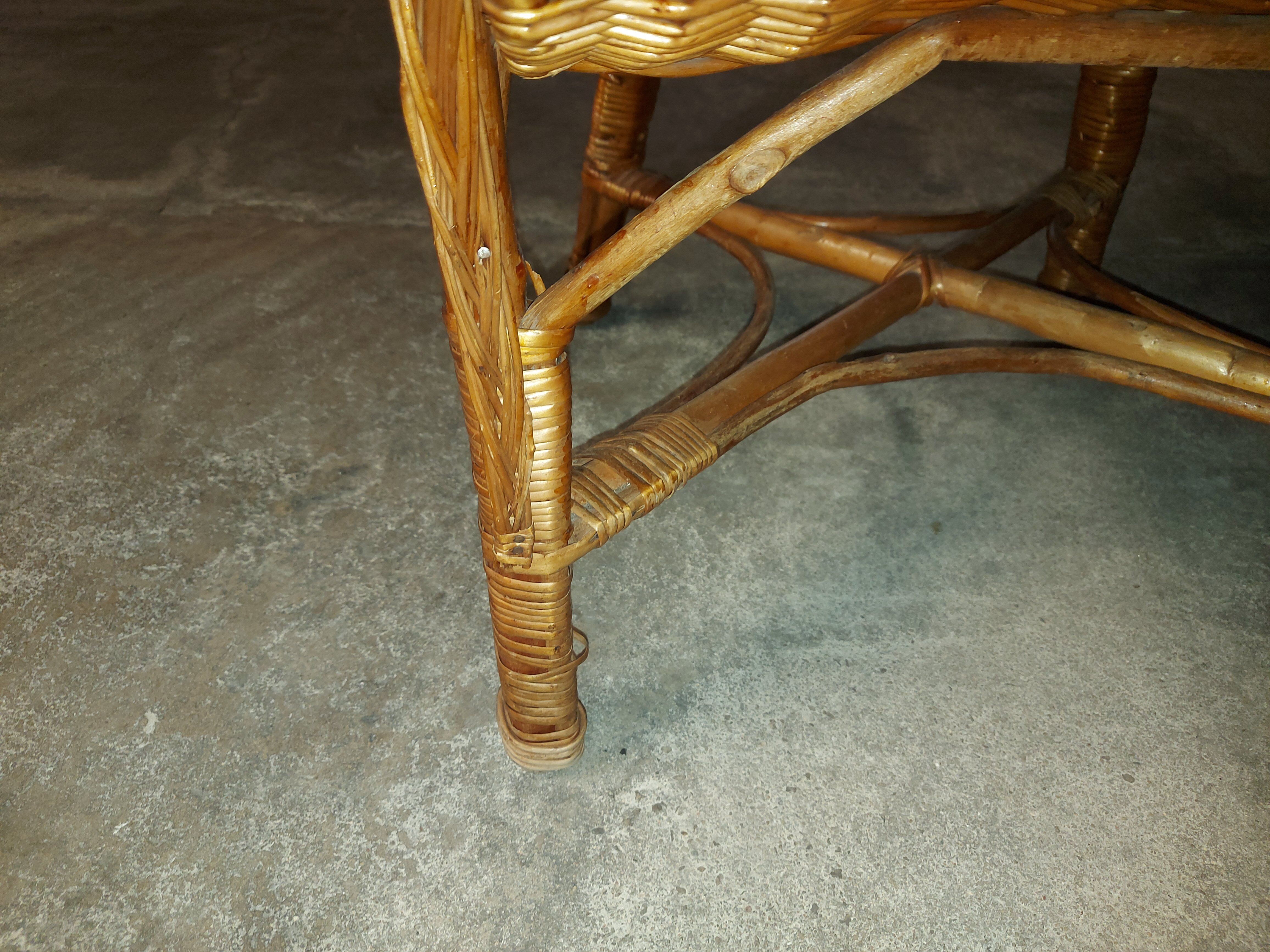 Fauteuil en rotin vintage