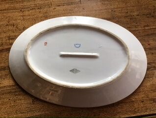 Ancient dish, oval porcelain.