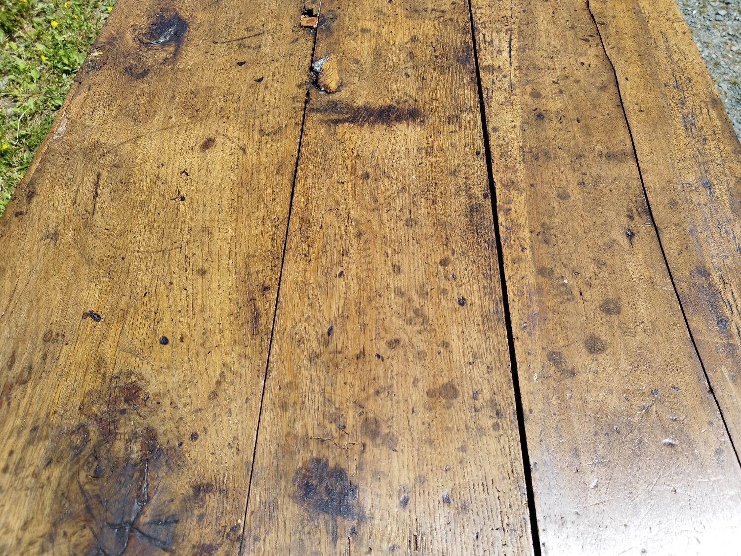 Large rustic farmhouse table bobbin legs