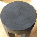 Black burnt teak stool