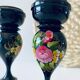 Paire de bougeoirs Ukrainiens en bois
