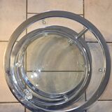 Modular aluminum coffee table and 4 glass shelves, h38x45x unfolded 120 pretty 70s style model