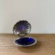 Vintage blue glass shell butter dish from Italy, 1960s