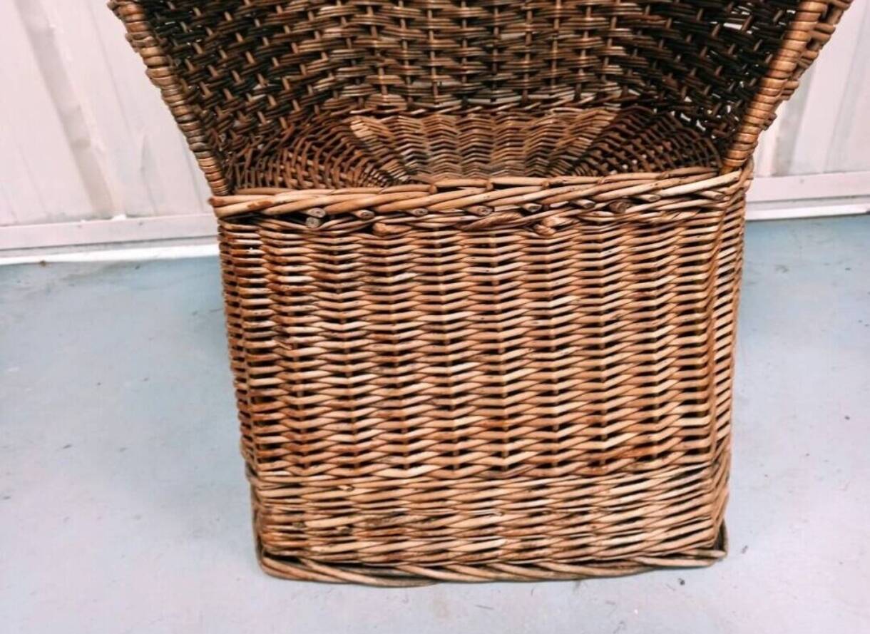 Cabine de plage osier rotin vintage fauteuil Emmanuelle