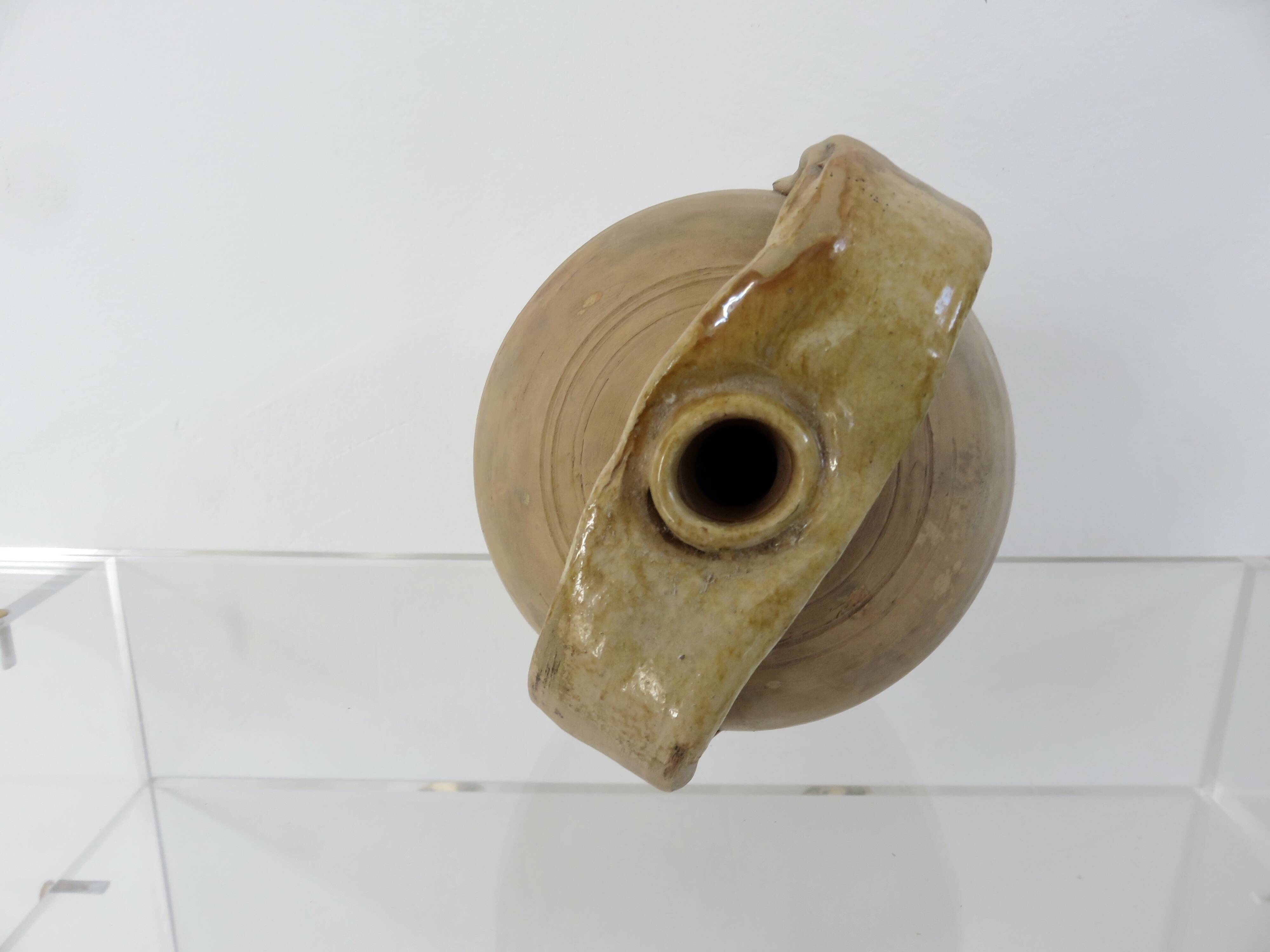 Jar, amphora, vase, in terracotta with handles, southern France, 1950