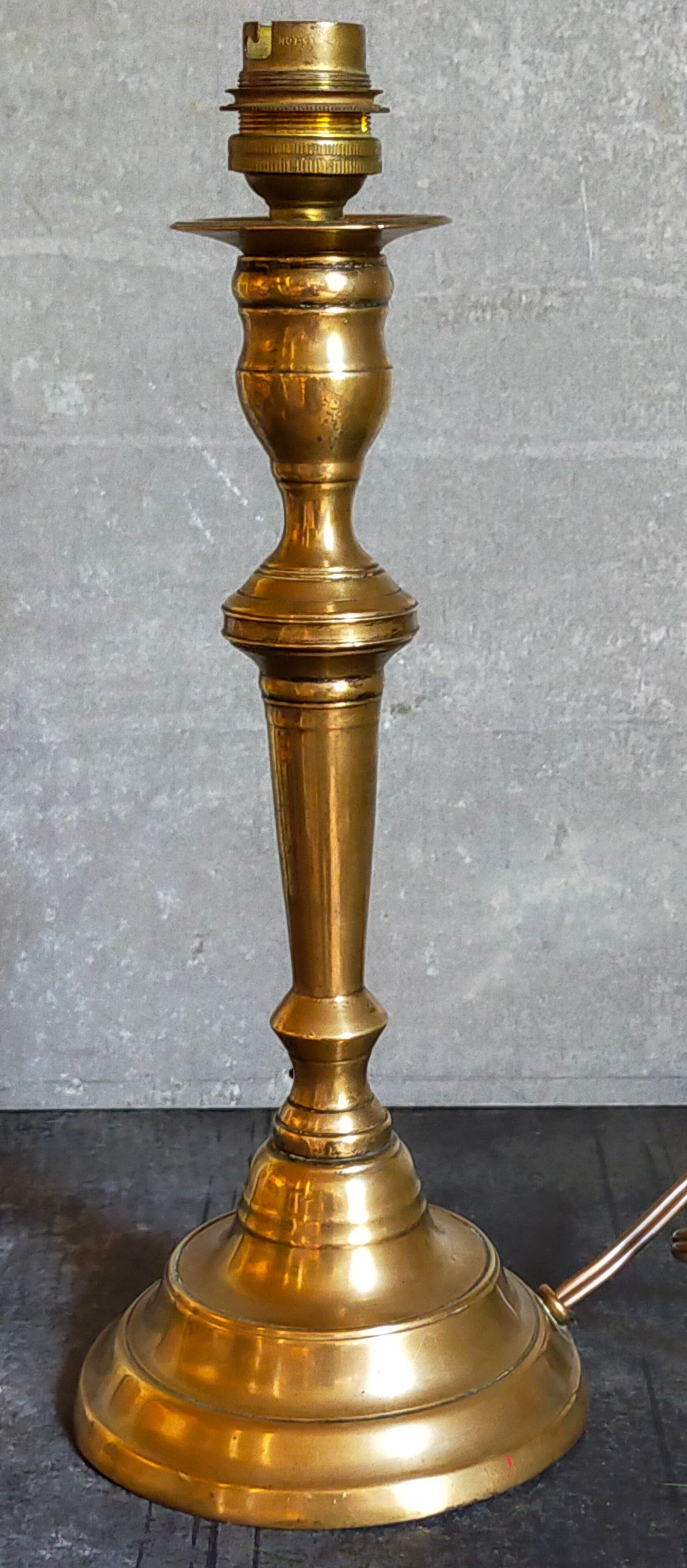 Old solid brass lamp base