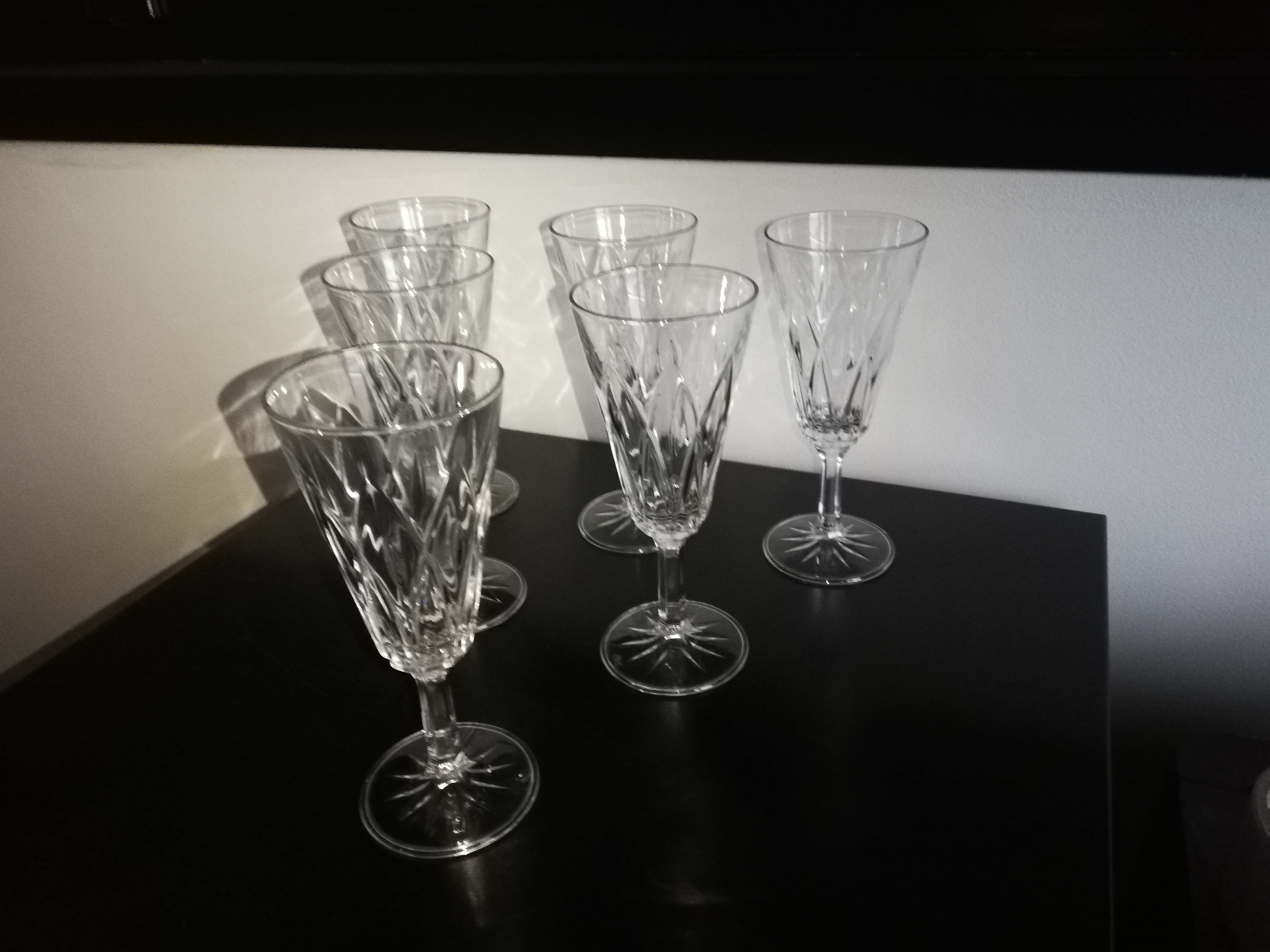 Set of 6 crystal bowls from the 60s