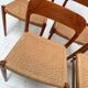 1950s set of 6 vintage Danish teak dining chairs No. 75 by Niels O. Møller