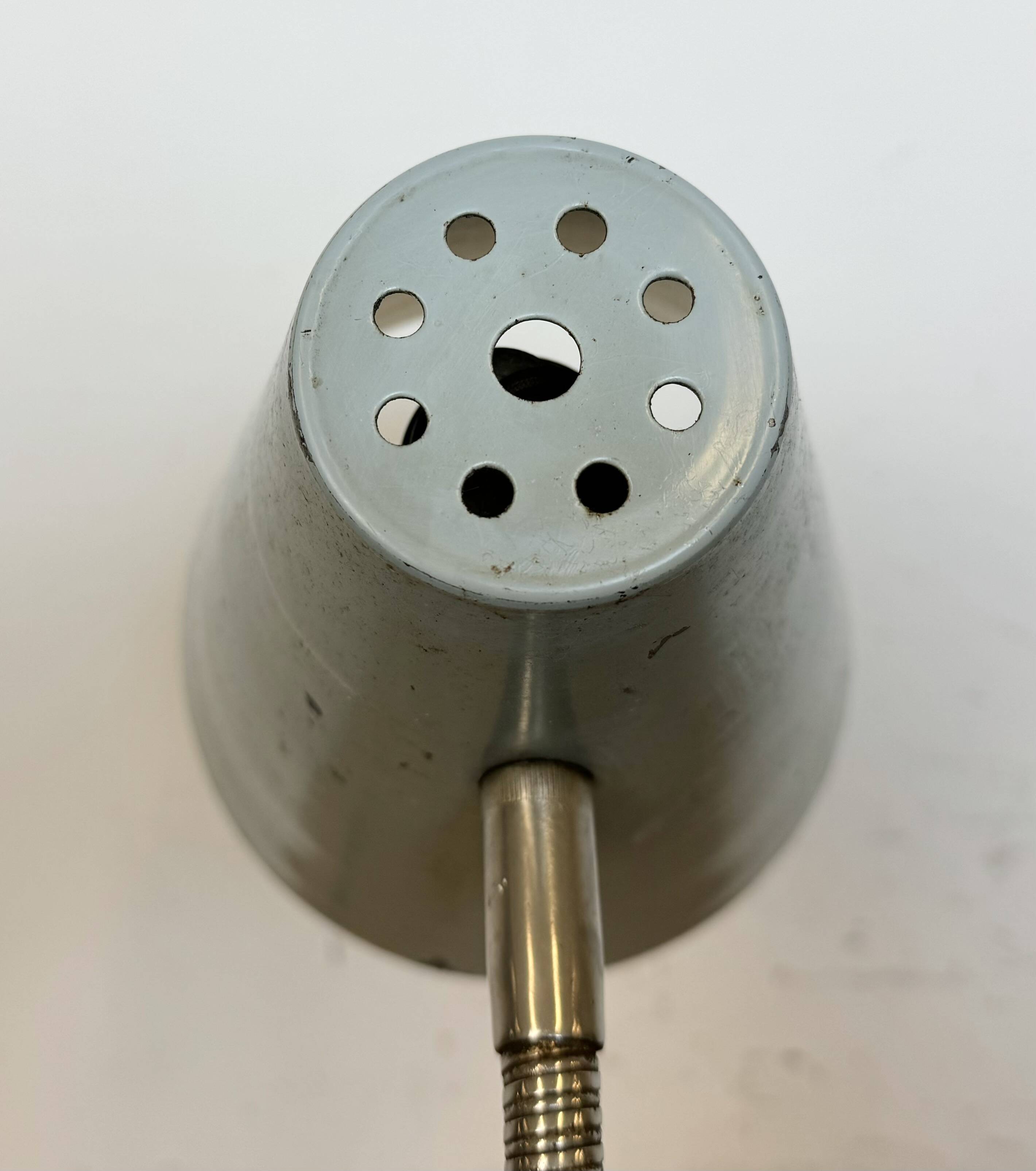 Grey Industrial Gooseneck Table Lamp from Zaos, 1960s