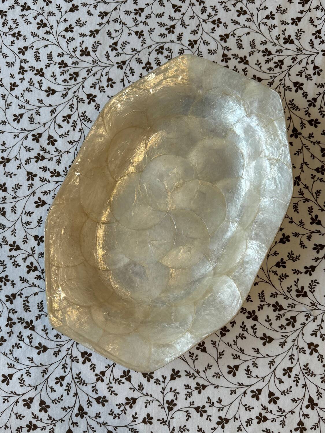 Set of two vintage mother-of-pearl dishes