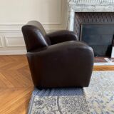 Leather club armchair