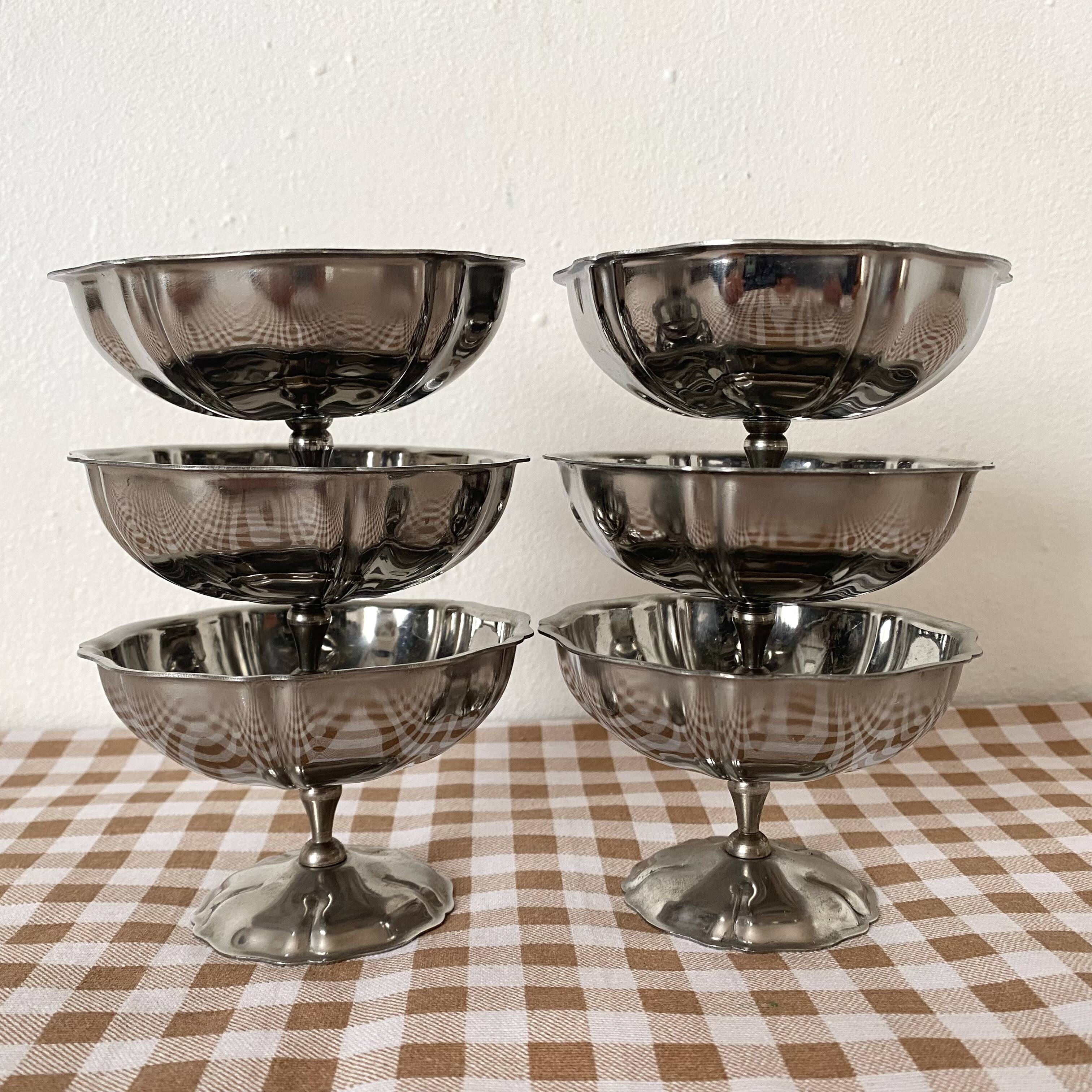Coupes à glace en inox vintage